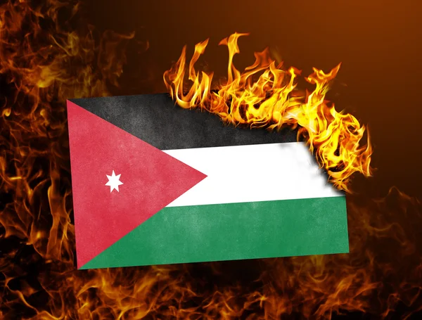 Bandeira queimando - Jordânia — Fotografia de Stock