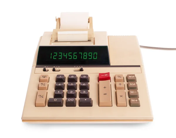 Stary kalkulator Wyświetlono zakres numerów — Zdjęcie stockowe