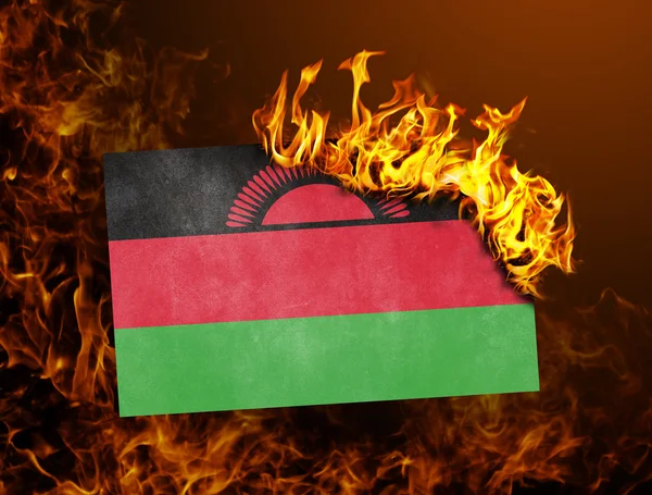 Flag burning - Malawi — Stock Photo, Image