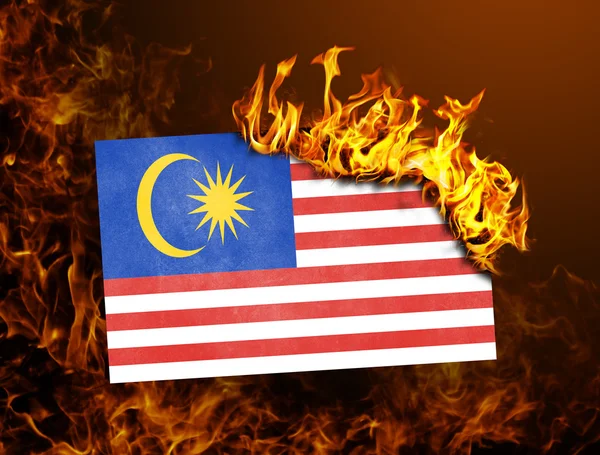 Fahnenverbrennen - Malaysia — Stockfoto