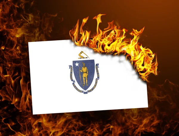Brûlage du drapeau - Massachusetts — Photo