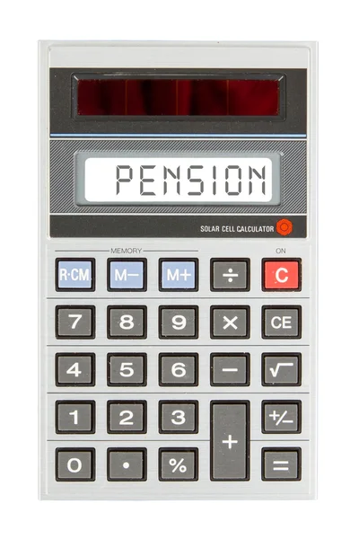 Старий калькулятор пенсія — стокове фото