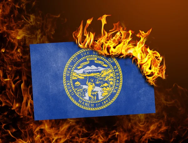 Flag burning - Nebraska — Stock Photo, Image