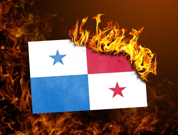 Flaga, spalanie - Panama — Zdjęcie stockowe