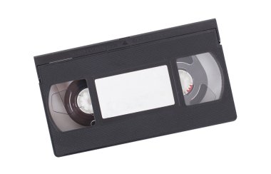 Retro video kaset üzerine beyaz izole