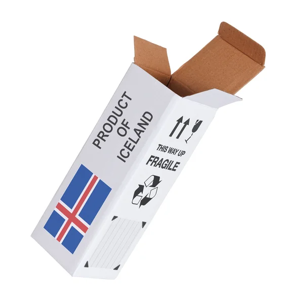 Concepto de exportación - Producto de Islandia — Foto de Stock