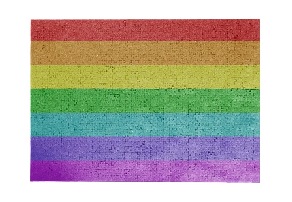 Large jigsaw puzzle of 1000 pieces- Rainbow flag — Stock Photo, Image