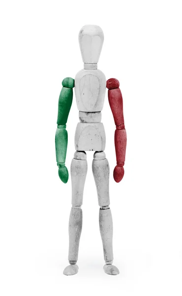 Trä figur skyltdocka med flaggan bodypaint - Italien — Stockfoto