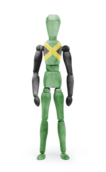 Holzfigur Schaufensterpuppe mit Flagge Bodypaint - jamaica — Stockfoto