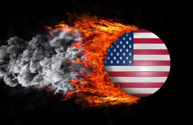 Yangın ve duman - Amerika Birleşik Devletleri bir iz ile bayrak