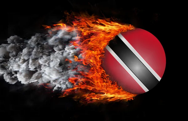 Flagge mit einer Spur von Feuer und Rauch - Trinidad und Tobago — Stockfoto