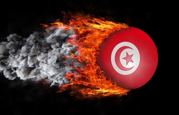 Bandera con un rastro de fuego y humo - Túnez —  Fotos de Stock