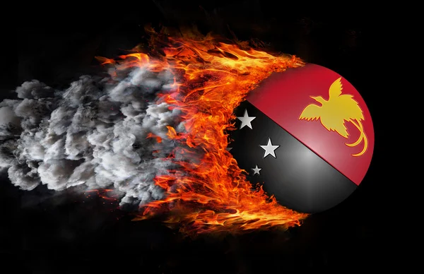 Flaga z ślad ognia i dymu - Papua-Nowa Gwinea — Zdjęcie stockowe
