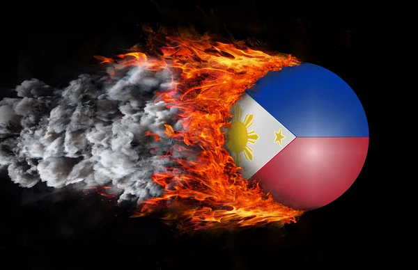 Bandera con un rastro de fuego y humo - Filipinas — Foto de Stock