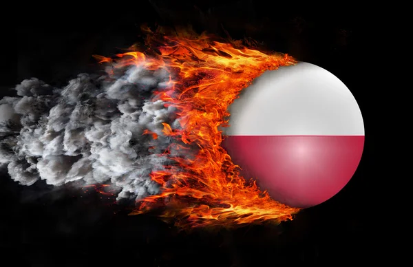 Флаг со следом огня и дыма - Польша — стоковое фото