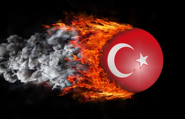 Прапор із сліди вогню і диму - Туреччина — стокове фото
