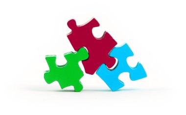 İzole jigsaw puzzle parçaları