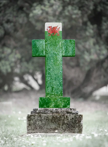 Grabstein auf dem Friedhof - wales — Stockfoto