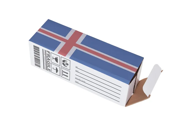 Pojęcie eksportu - produkt z Islandii — Zdjęcie stockowe