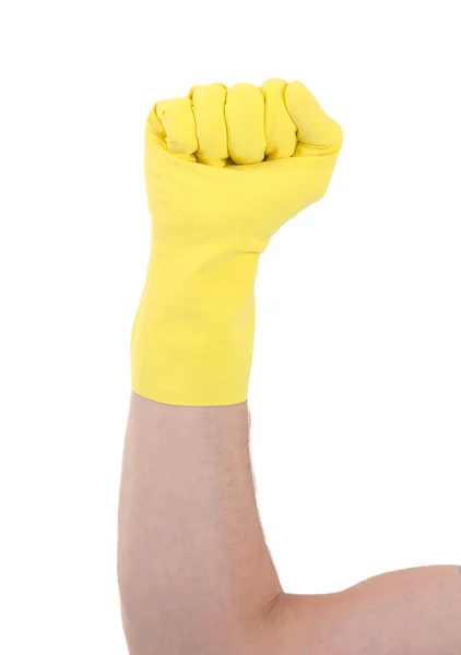 Rubber glove, making fist — Stock Photo, Image