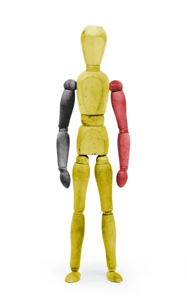 Wood figure mannequin with flag bodypaint - Belgium — Stock Photo, Image