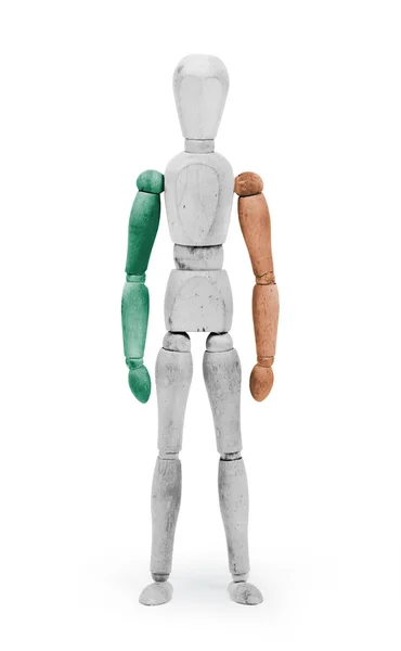 Wood figure mannequin with flag bodypaint - Ireland — Stock Photo, Image
