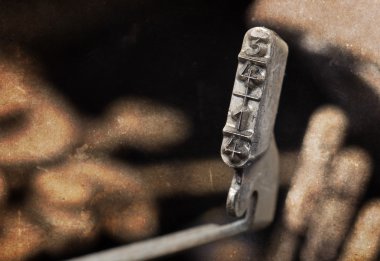 Special hammer - old manual typewriter - warm filter