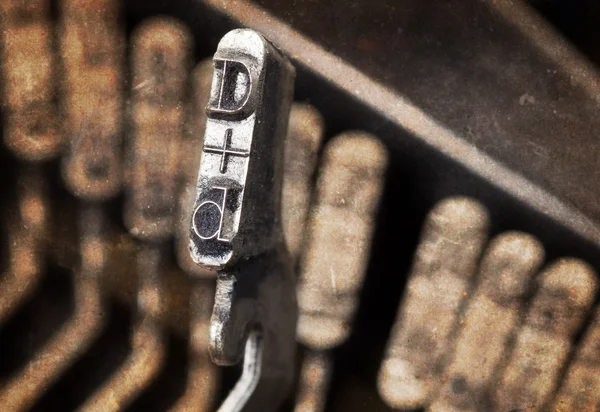 D hammer - old manual typewriter - warm filter — Stock Photo, Image