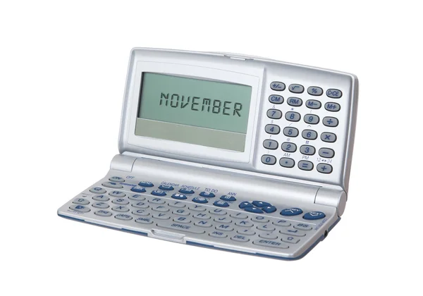 Electronic personal organiser isolated - November — Stock Photo, Image