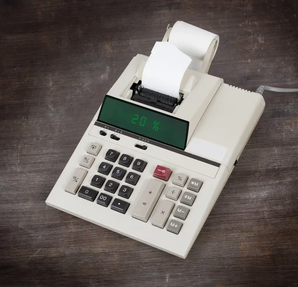 Old calculator showing a percentage - 20 percent — Stock Photo, Image