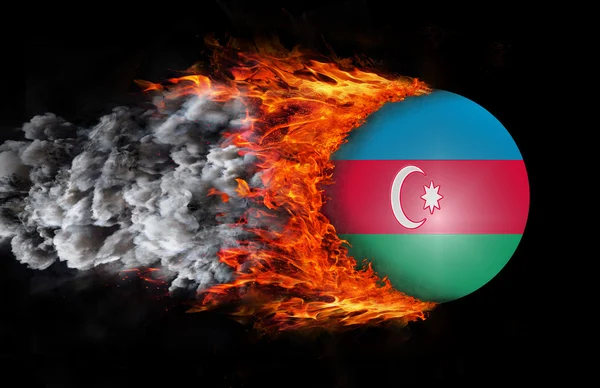 Bandiera con una scia di fuoco e fumo - Azerbaigian — Foto Stock