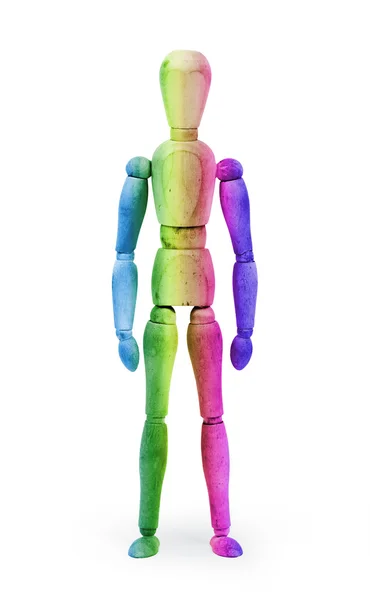 Trä figur skyltdocka med bodypaint - Multi färgade — Stockfoto