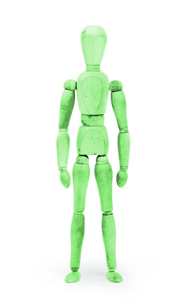 Wood figure mannequin with bodypaint - Green — Stok fotoğraf