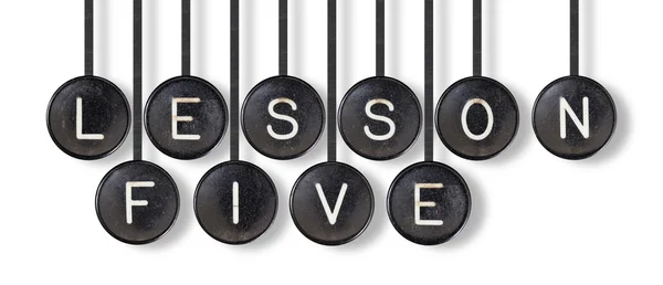 Typewriter buttons, isolated - Lesson five — Stock Photo, Image