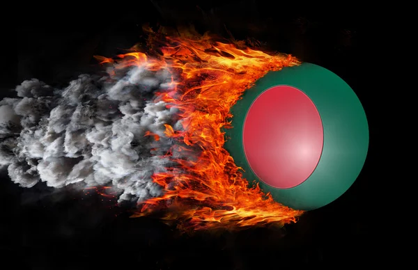 Flagge mit einer Spur von Feuer und Rauch - bangladesh — Stockfoto
