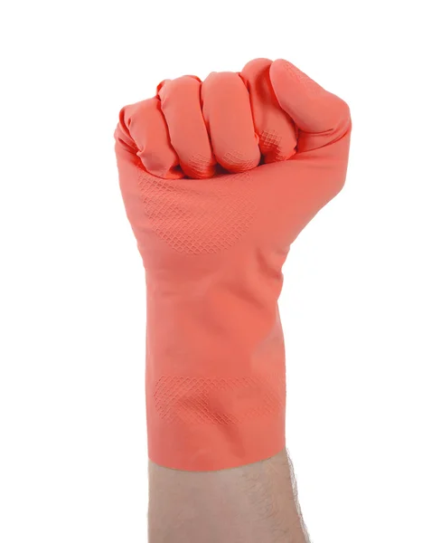 Rubber glove, making fist — Stock Photo, Image