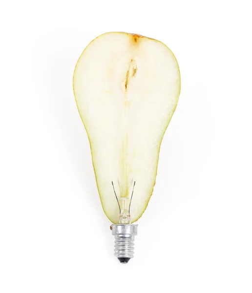 Light bulb made out of a pear — Stock Photo, Image