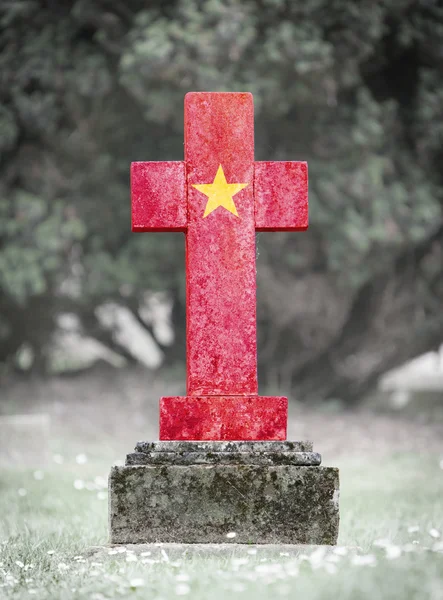 Gravestone in the cemetery - Vietnam — Stock Photo, Image