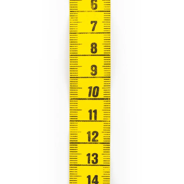 Fita métrica amarela isolada — Fotografia de Stock