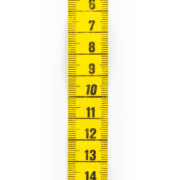 Yellow measuring tape isolated — Stockfoto