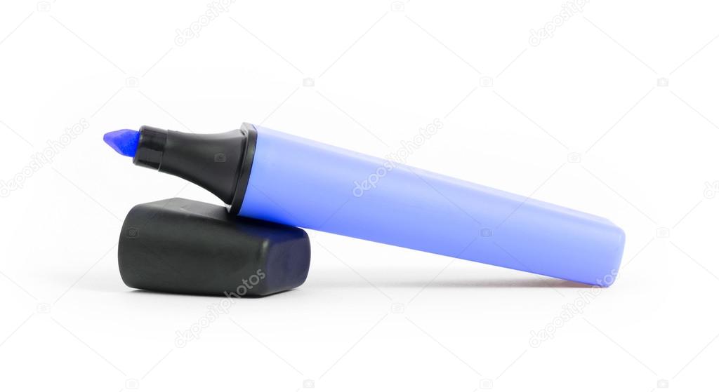 Blue highlighter isolated