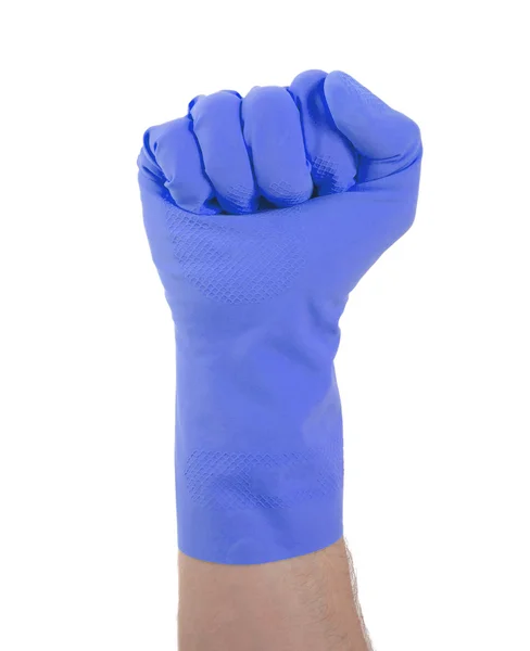 Резиновая перчатка, сжимая кулаки — стоковое фото
