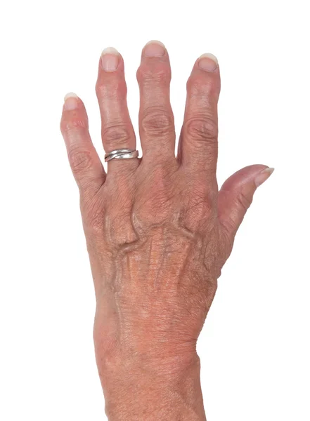 Hand av en gammal kvinna — Stockfoto