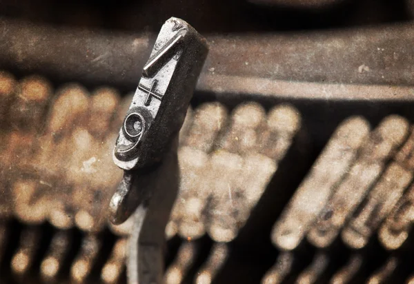 9 锤-老式的手动打字机-暖色滤镜 — 图库照片