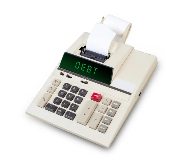 Vecchia calcolatrice - debito — Foto Stock
