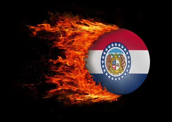 Nas Państwo bandery z szlak ognia - Missouri — Zdjęcie stockowe