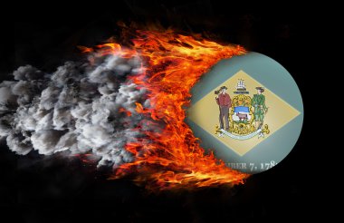 Yangın ve duman - Delaware bir iz ile bayrak