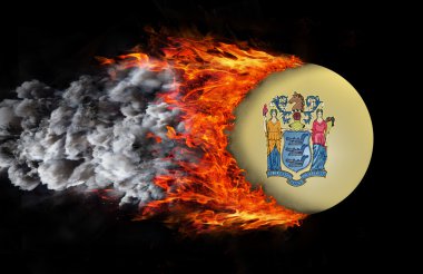 Yangın ve duman - New Jersey bir iz ile bayrak