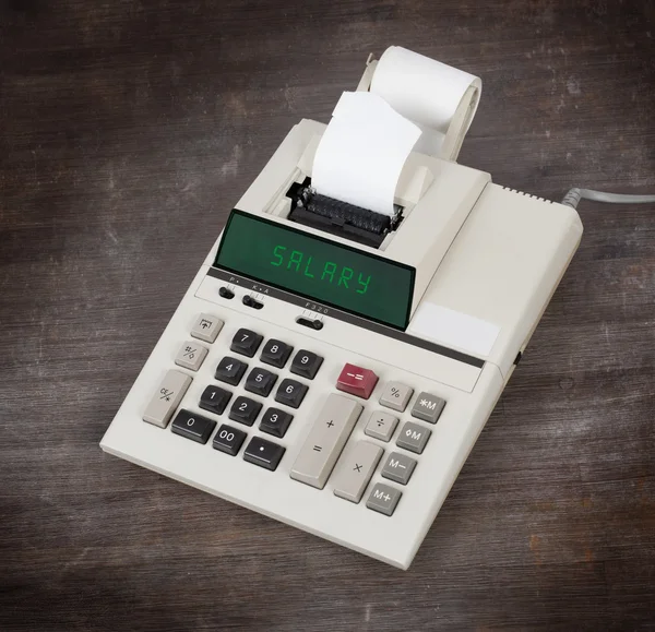 Old calculator - salary — Stock Photo, Image