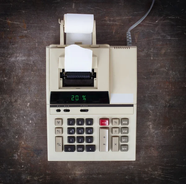 Old calculator showing a percentage - 20 percent — Stock Photo, Image